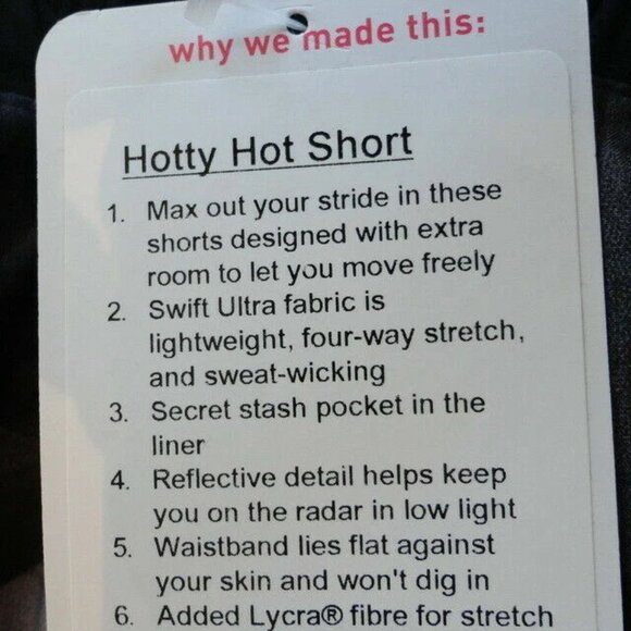 NWT LULULEMON MNTM/BLK Black Grey Multi 4 Way Stretch Hotty Hot Shorts 10 - Picture 7 of 7